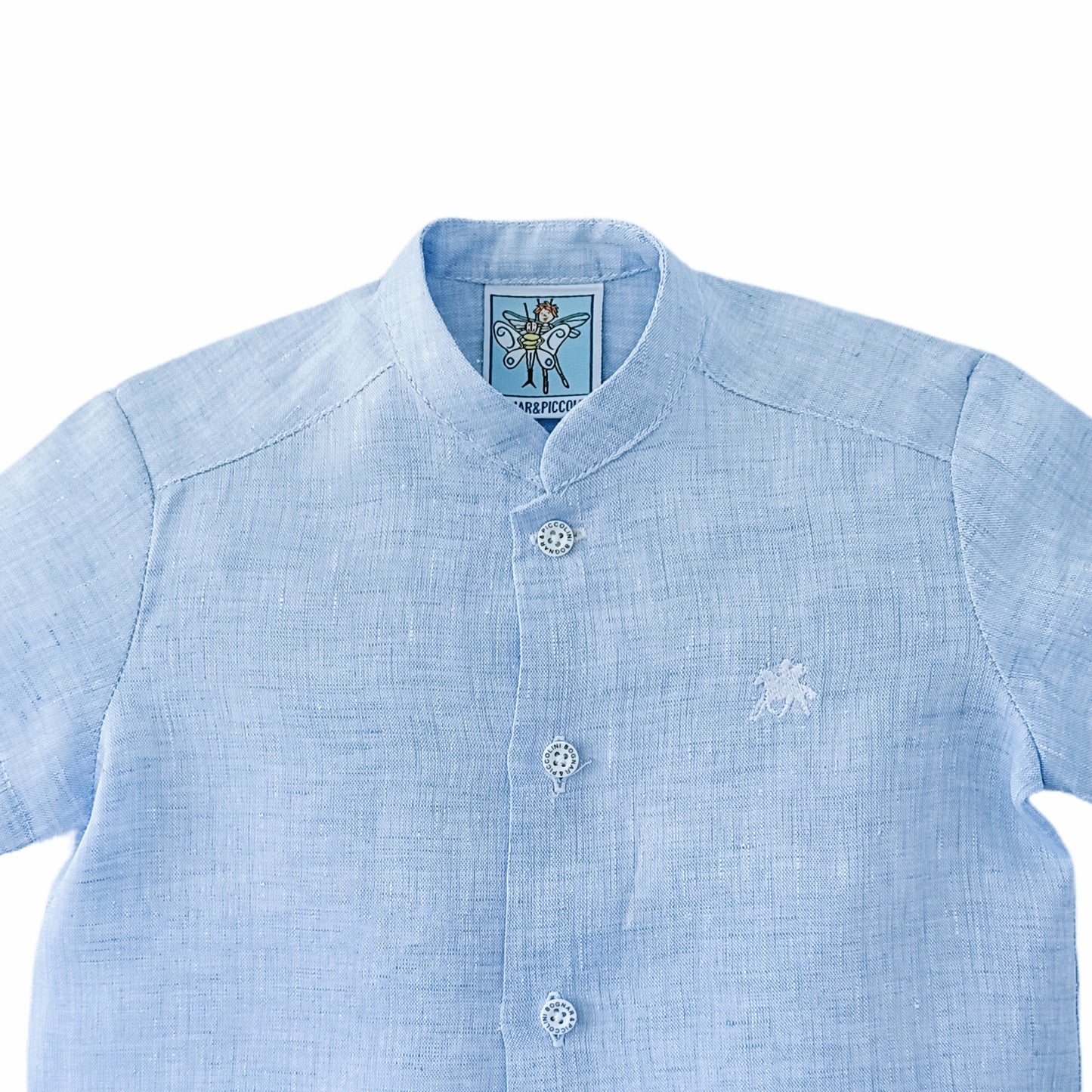 Boy's Short Sleeve Mandarin Collar Shirt