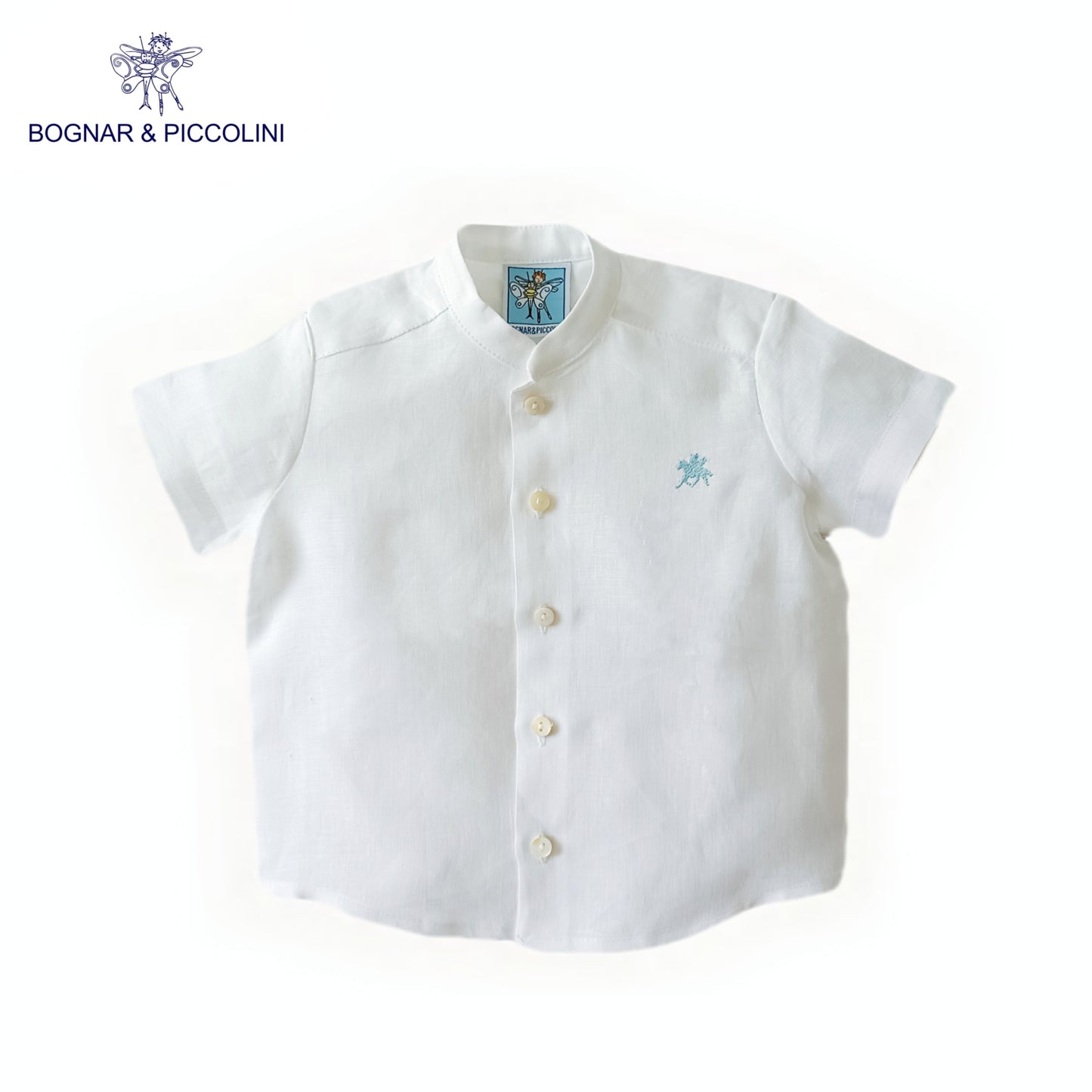 Boy's Short Sleeve Mandarin Collar Shirt