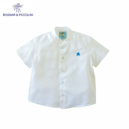 Boy's Short Sleeve Mandarin Collar Shirt