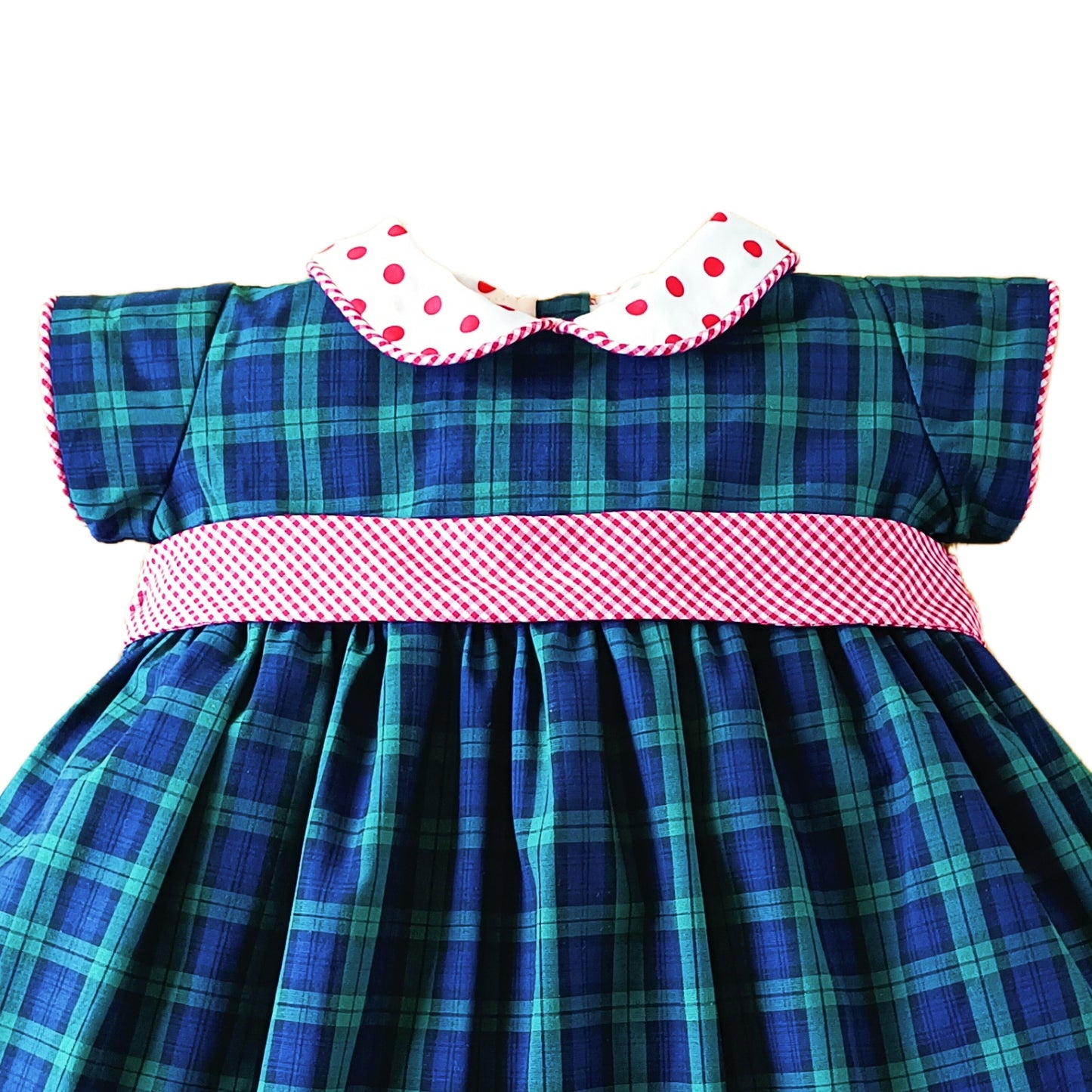 Girl's Green Plaid Holiday Dress