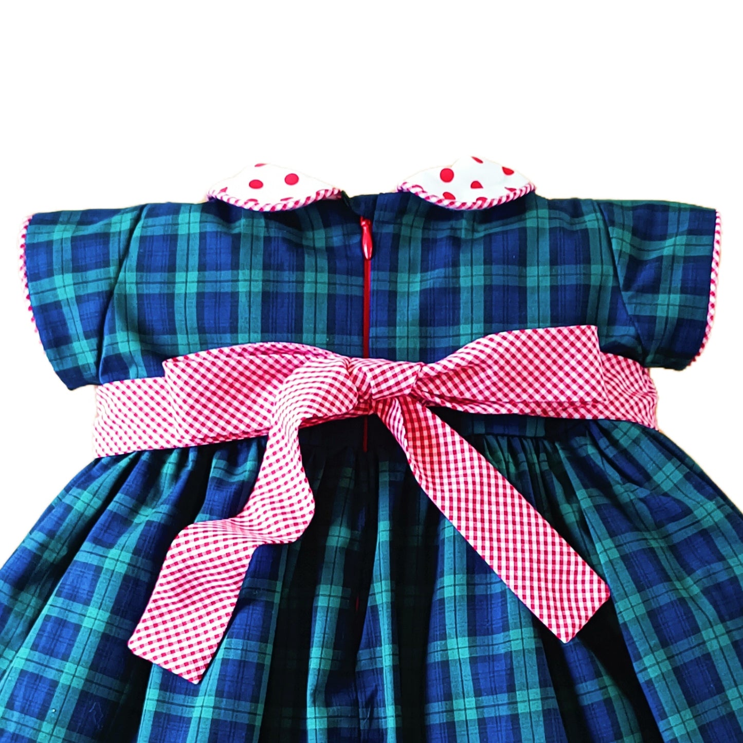 Girl's Green Plaid Holiday Dress