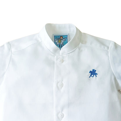 Boy's Short Sleeve Mandarin Collar Shirt