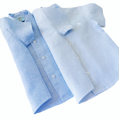 Boy's Short Sleeve Mandarin Collar Shirt